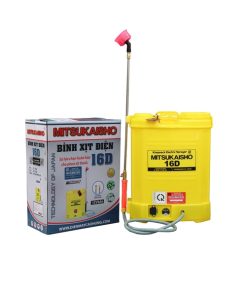 Máy phun thuốc trừ sâu, côn trùng điện Mitsukaisho 16D Vàng Bình ắc qui 12V8Ah